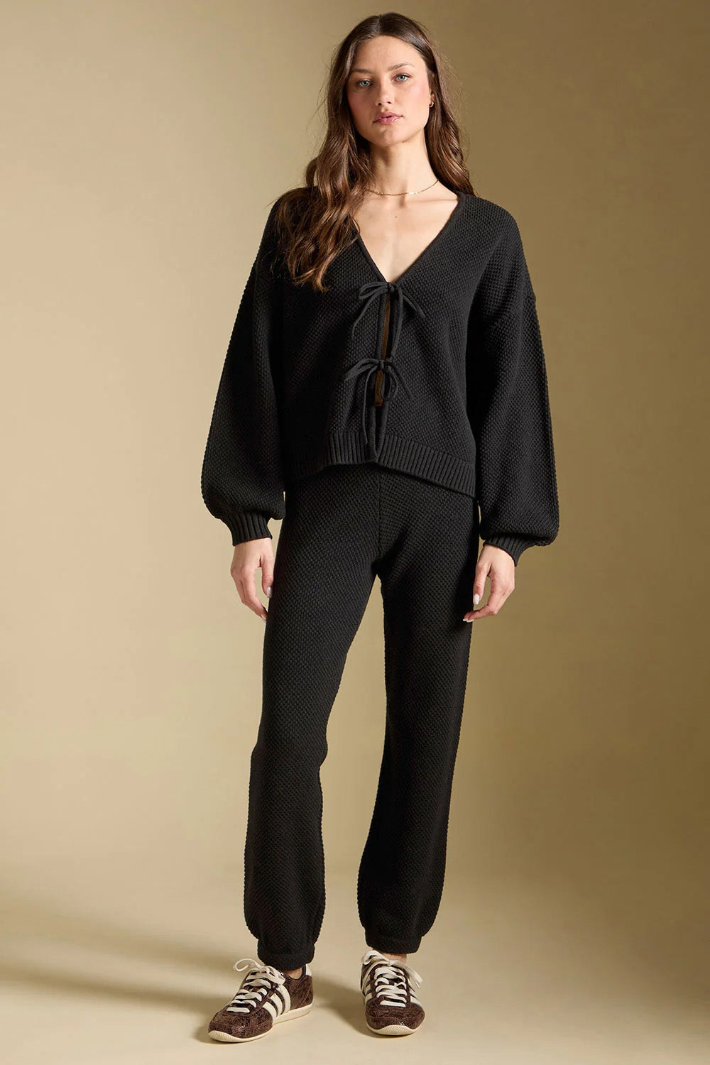 Saltwater Luxe Ellyn Sweater in Black — Full-body view