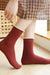 Accity - College Style Mid-Tube Socks - Wine - Model