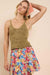 Sadie & Sage - Dixie Flower Knit Tank - Dark Sage - Front