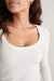 Marine Layer - Lexi Scoop Neck - White - Detail