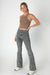 Niki Biki - Vintage Ribbed High Neck Crop Top - Mocha