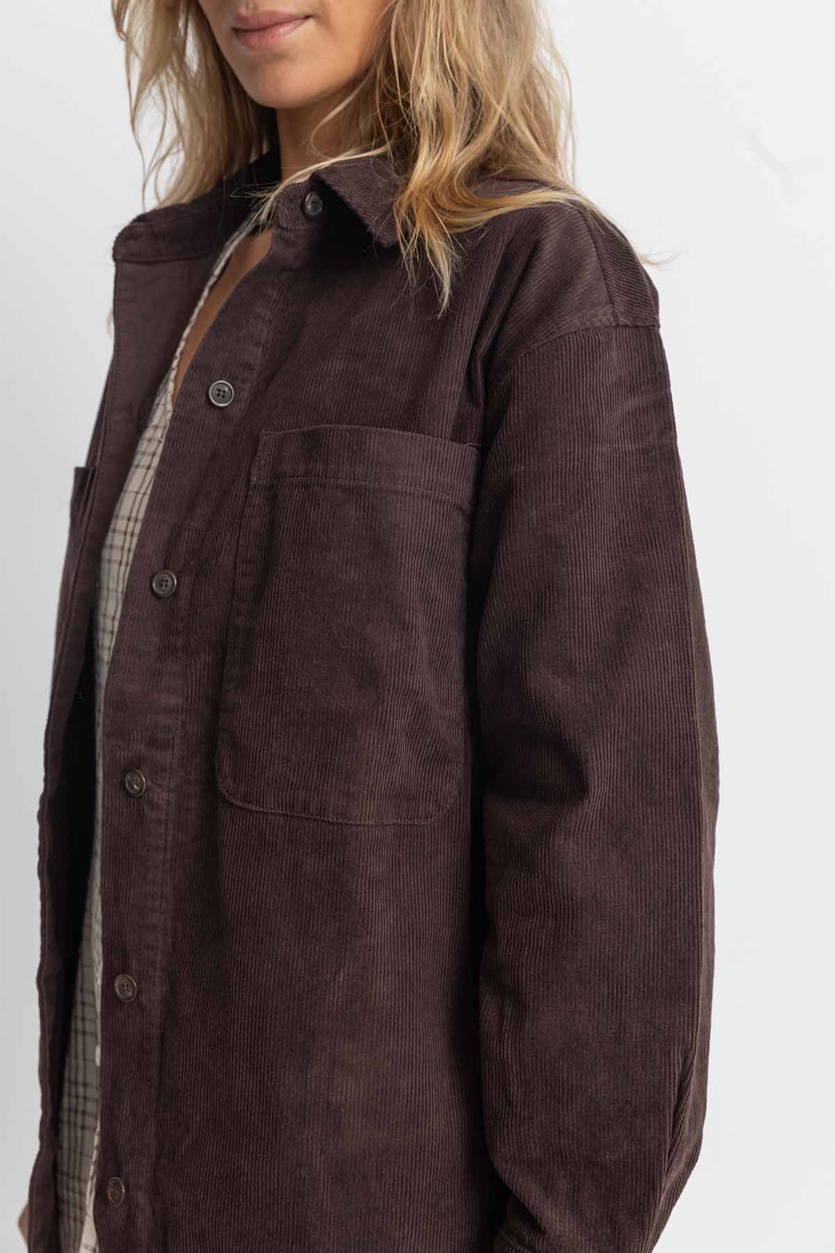 Rhythm - Mono Lake Shacket - Chocolate - Detail
