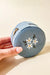 The Darling Effect - ROUND VELVET JEWELRY CASE - FLORAL MISTY BLUE