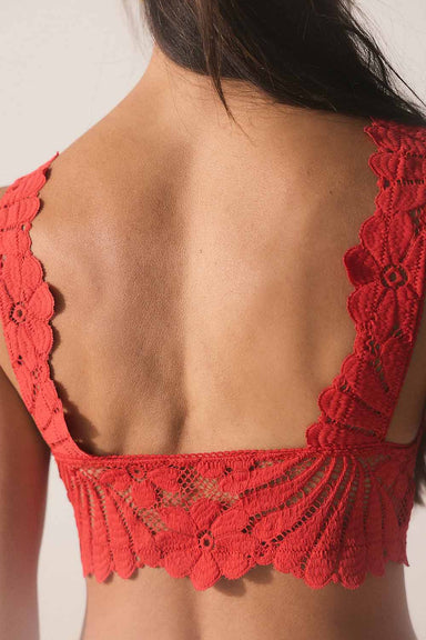 Free People - Petal Party Plunge Bralette - Atlas Red - Back