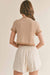 Sage the Label - Amore Sweater Tie Top - Taupe White - Back