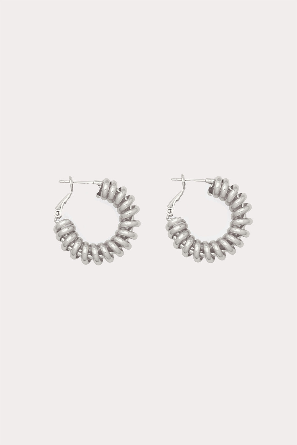 Petit Moments - Cord Hoop Earrings - Silver