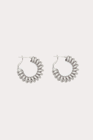 Petit Moments - Cord Hoop Earrings - Silver