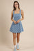 Sage the Label - Keep Going Crosshatched Mini Dress - Denim Multi