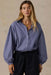 Faherty Coastal Poplin Suki Blouse in Sailor Ink Stripe — Front view