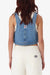 Obey - Cropped Overall Denim Top - Light Indigo - Back