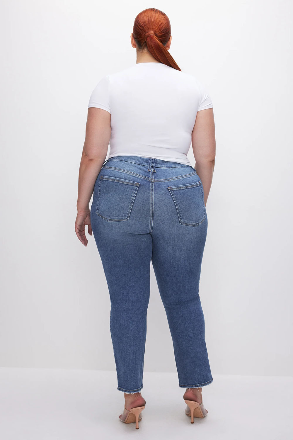 Good American - Always Fits Straight Jeans - Indigo - Plus Back