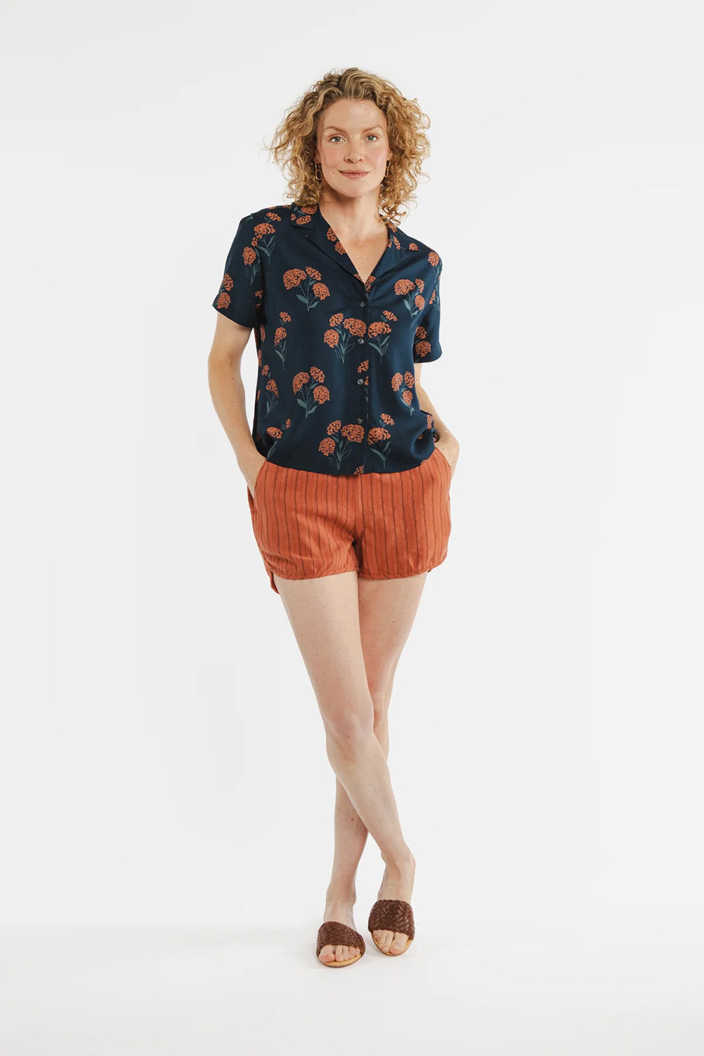 Bridge & Burn - Mila Cropped Shirt - Wildflower