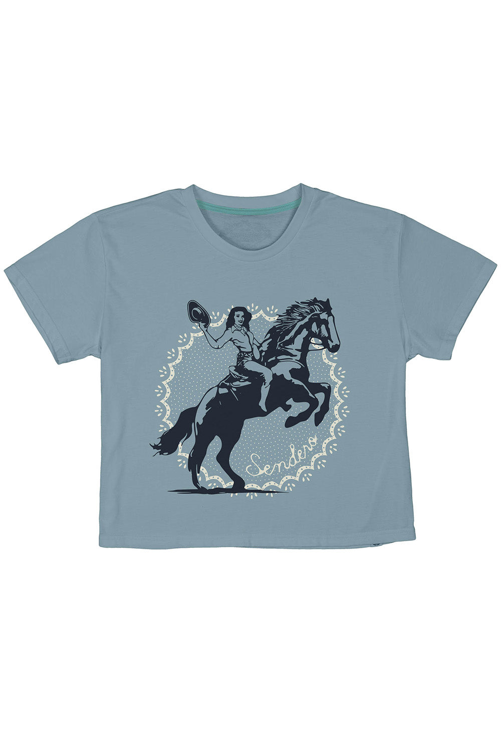 Sendero - Palomino Crop Tee - Sterling Blue