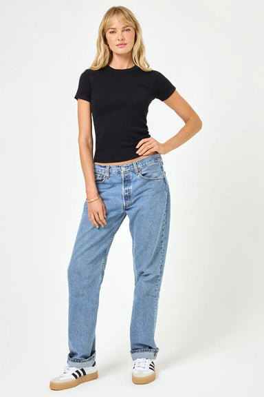 L*Space - Be My Baby Tee - Black - Front