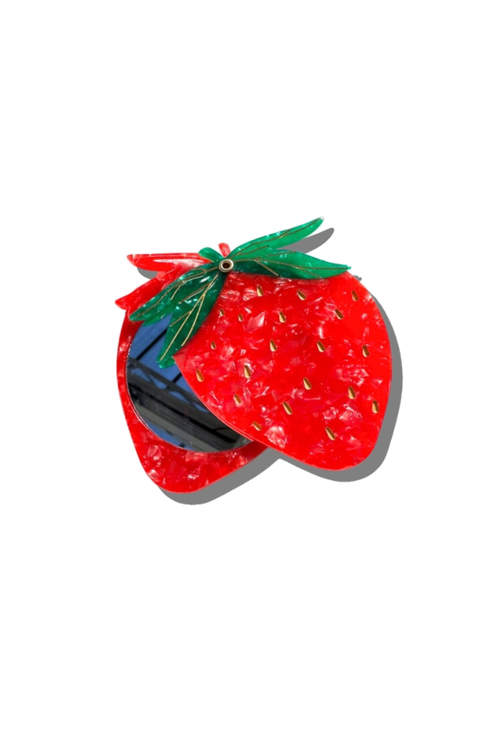 Solar Eclipse - Hand Painted Compact Mirror - Strawberry