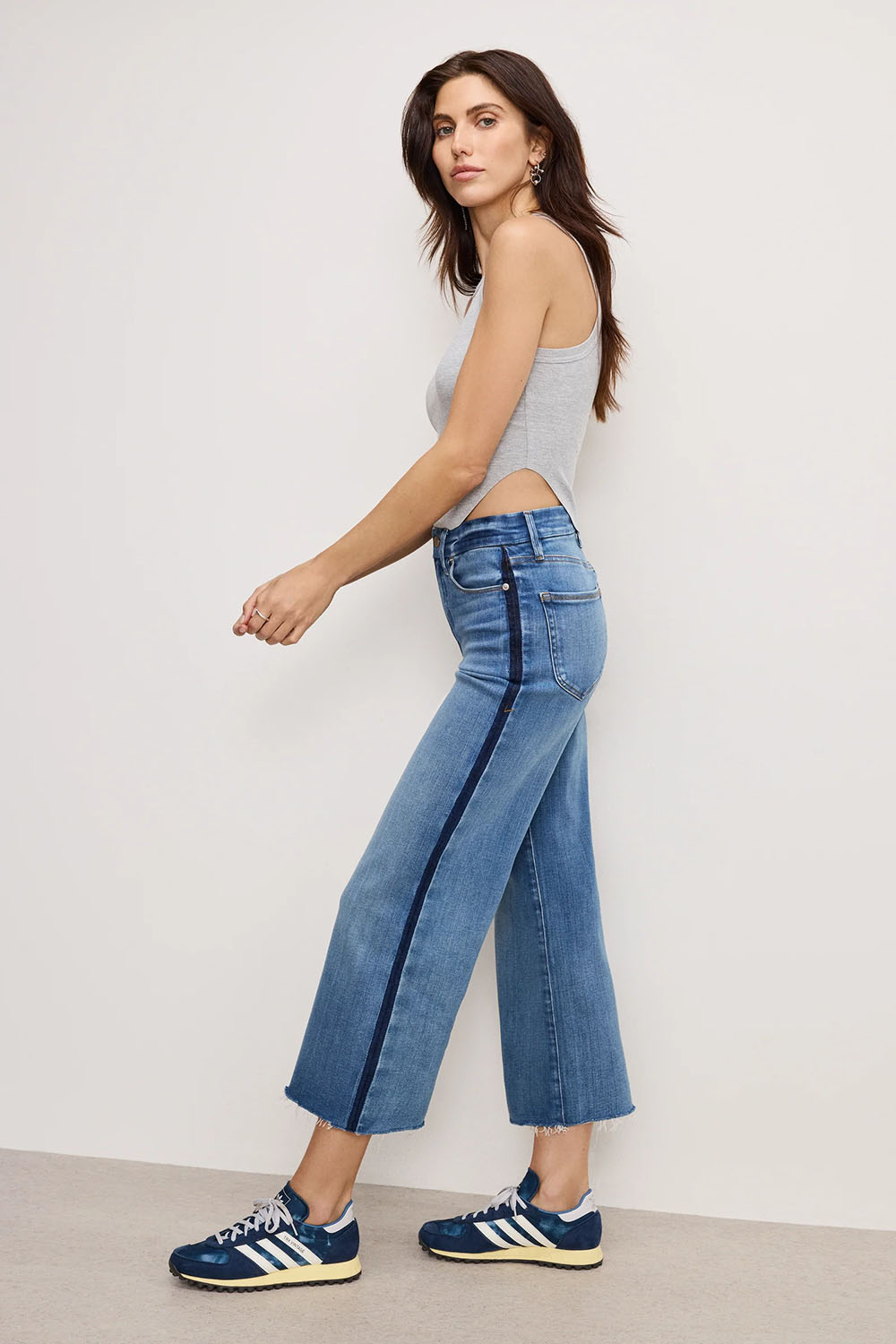 GOOD WAIST CROP PALAZZO JEANS - INDIGO