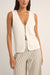 Rhythm - Adele Longline Knit Vest - White - Front