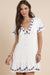 Sadie & Sage - Timeless Embroidered Mini Dress - White - Front