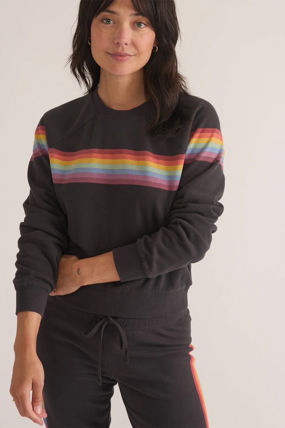 Marine Layer - Anytime Sweatshirt - Washed Black - Front