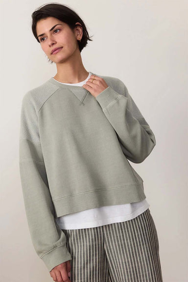 Marine Layer - Cloud 9 Crop Sweatshirt - Shadow - Front