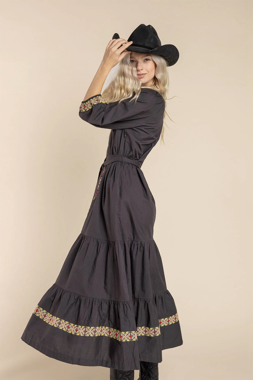 Sendero - Mariana Dress - Onyx Grey - Side