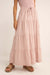 Rhythm - Lola Check Tiered Maxi Skirt - Dusty Pink - Front