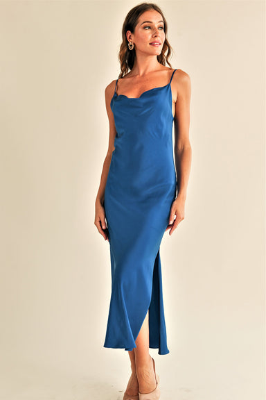 Reset by Jane - Silk Slip Dress - Royal Blue - Front