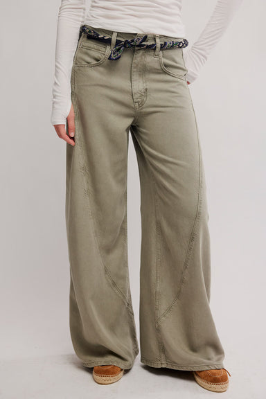 Free People - Haven Baggy Wide Leg - Seagrass - Front