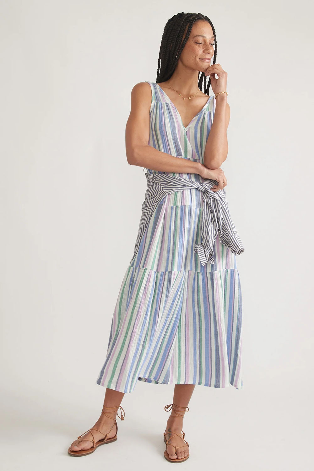 Marine Layer - Corinne Maxi Dress - Multi Cool Stripe