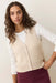 Marine Layer - Robin Textured Sweater Vest - Cream - Front