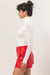 Double Zero - Basic LS Turtleneck Top - Cream - Side