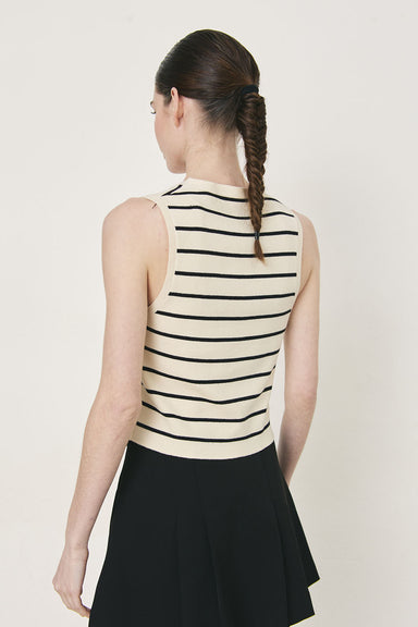 Deluc - Liebermann Knitted Vest - Striped Black - Back