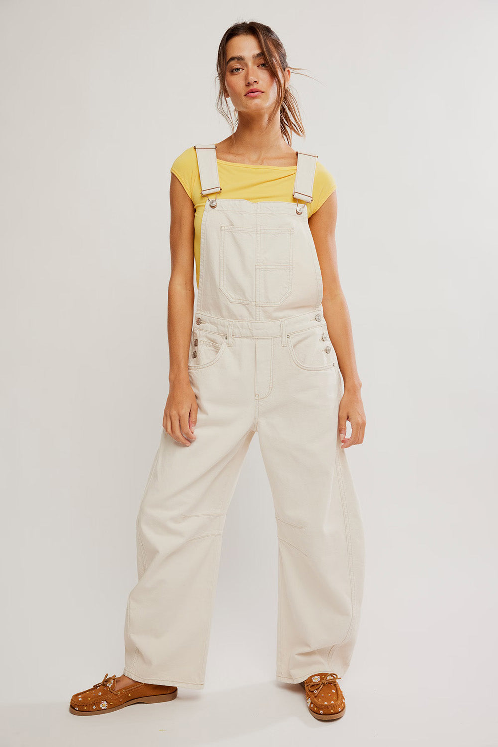 Free People - Good Luck Overall - Milk - Front