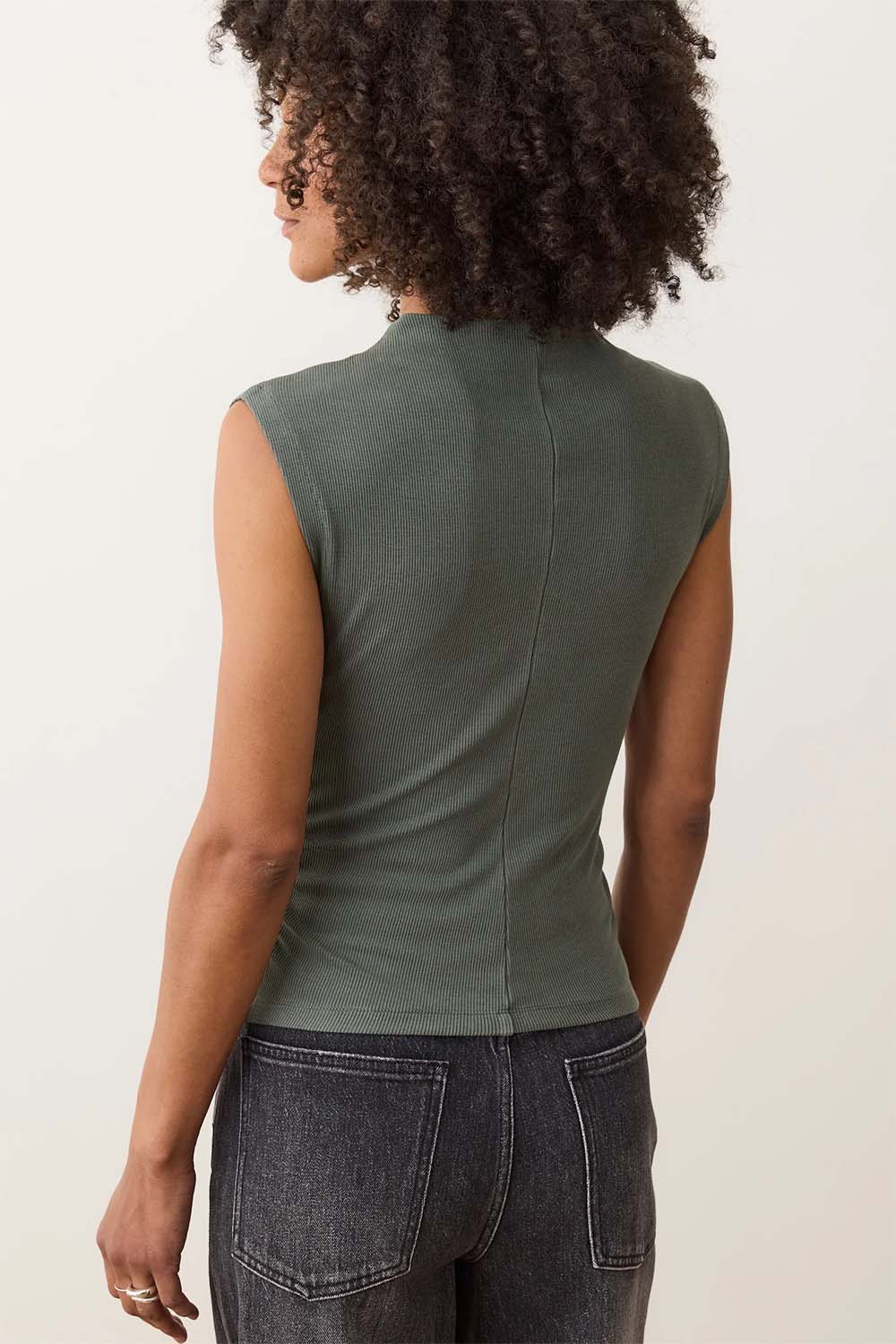 Marine Layer - Sun-In Lexi Mockneck - Beetle - Back