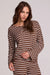 Chaser Lunnah Top in Nutty Brown Stripe — Quarter view