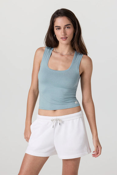 Vuori - Halo Essential Scoop Tank - Shade Heather - Front