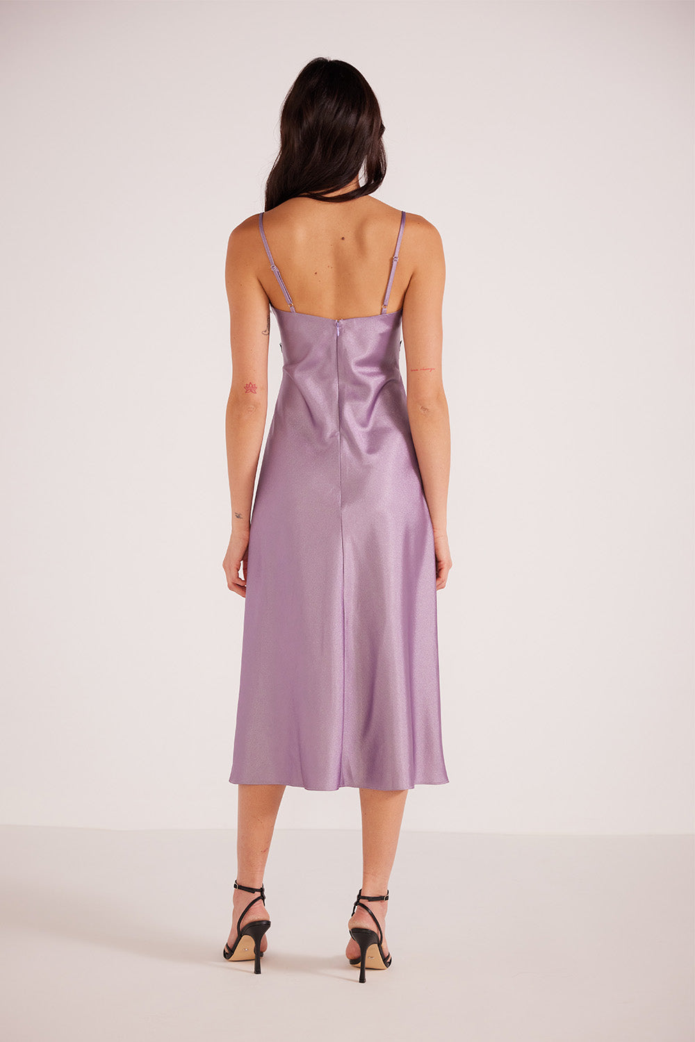 Mink Pink - Lillian Lace Midi Dress - Purple - Back