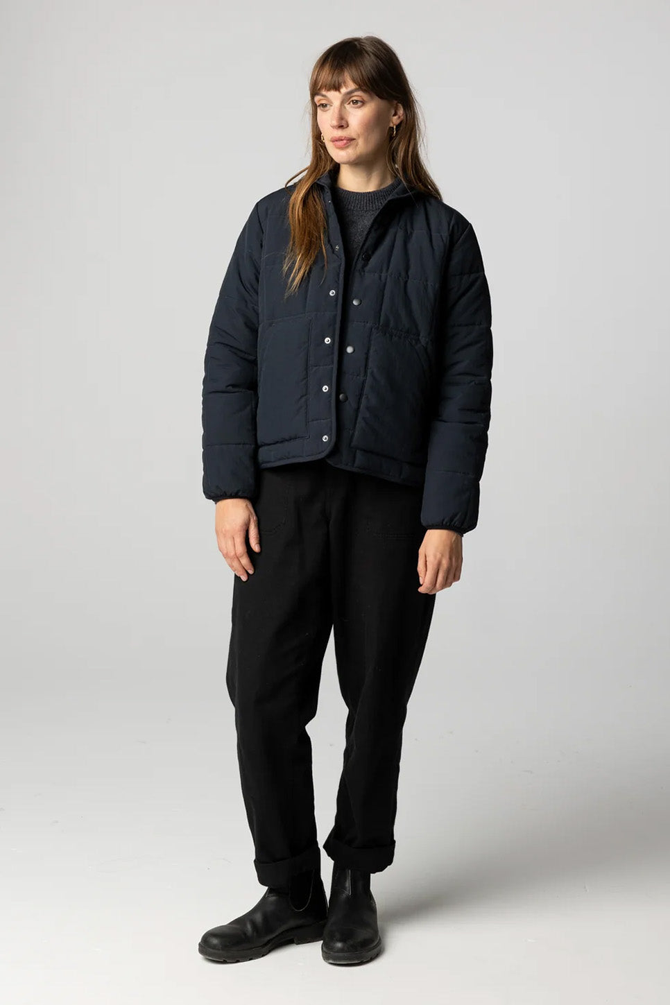 Finisterre Lapwing Insulated Jacket in Black — Side view