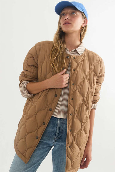 Marine Layer - Calista Quilted Jacket - Caramel - Front