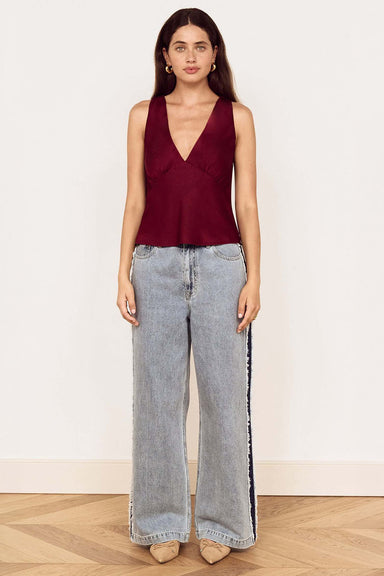 Mink Pink - Lumiere Bias Top - Wine - Front