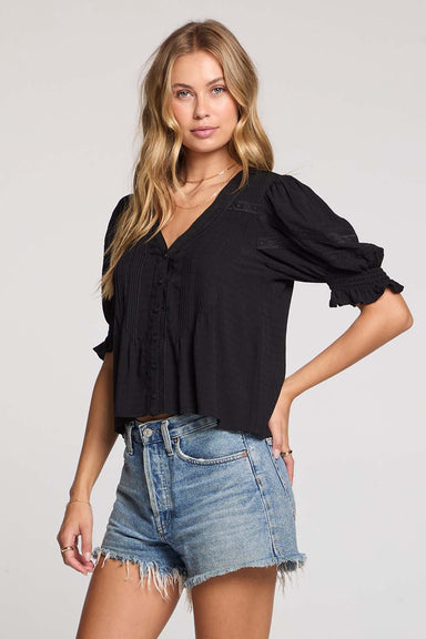 Saltwater Luxe - Marygold Top - Black - Side