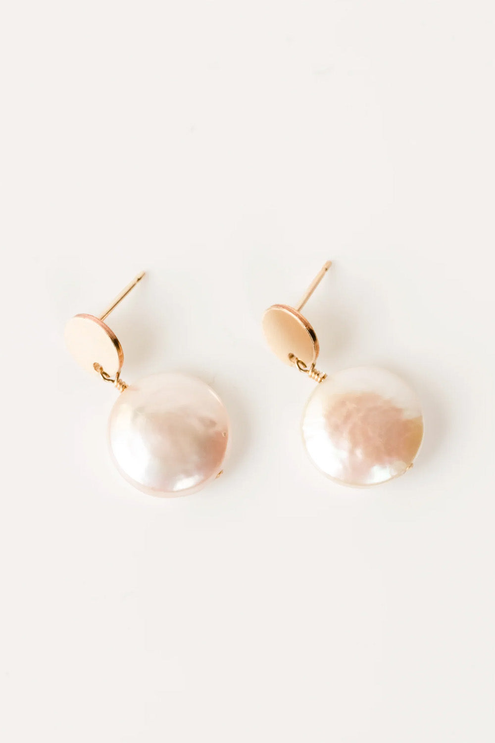 Able - Coin Pearl Earrings - Gold