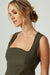 7 Diamonds - Infinity Square Neck Dress - Army Green - Detail