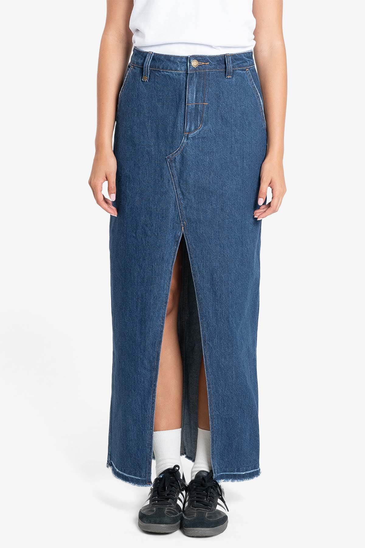 Thrills - Kobie Skirt - Double Indigo Rinse - Front