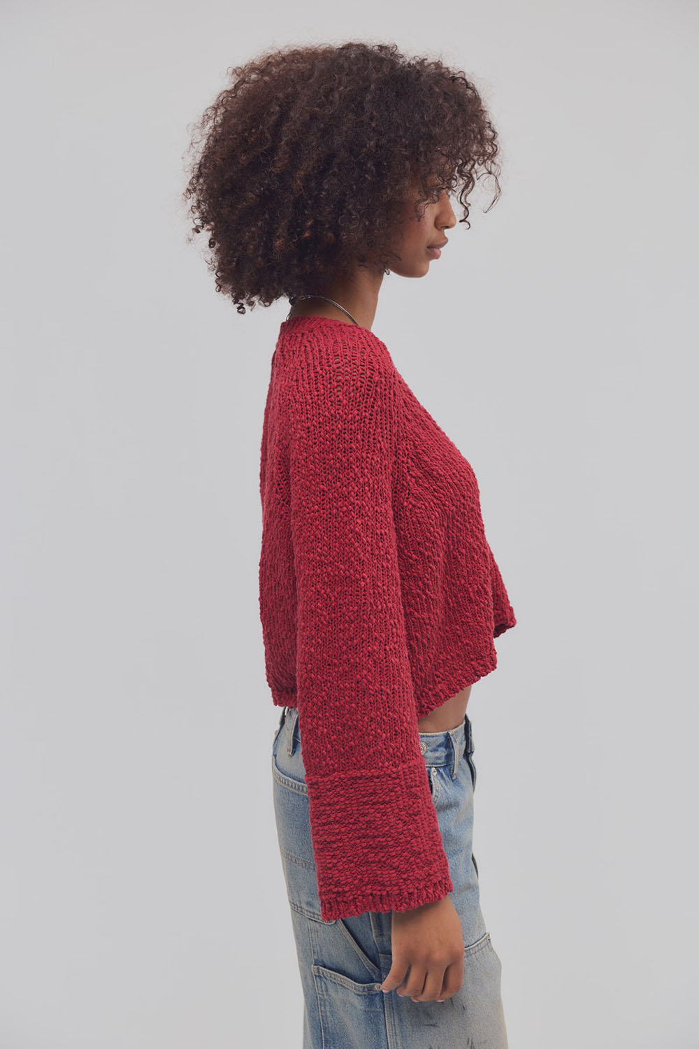 Free People - Heartland Pullover - Richest Red - Side