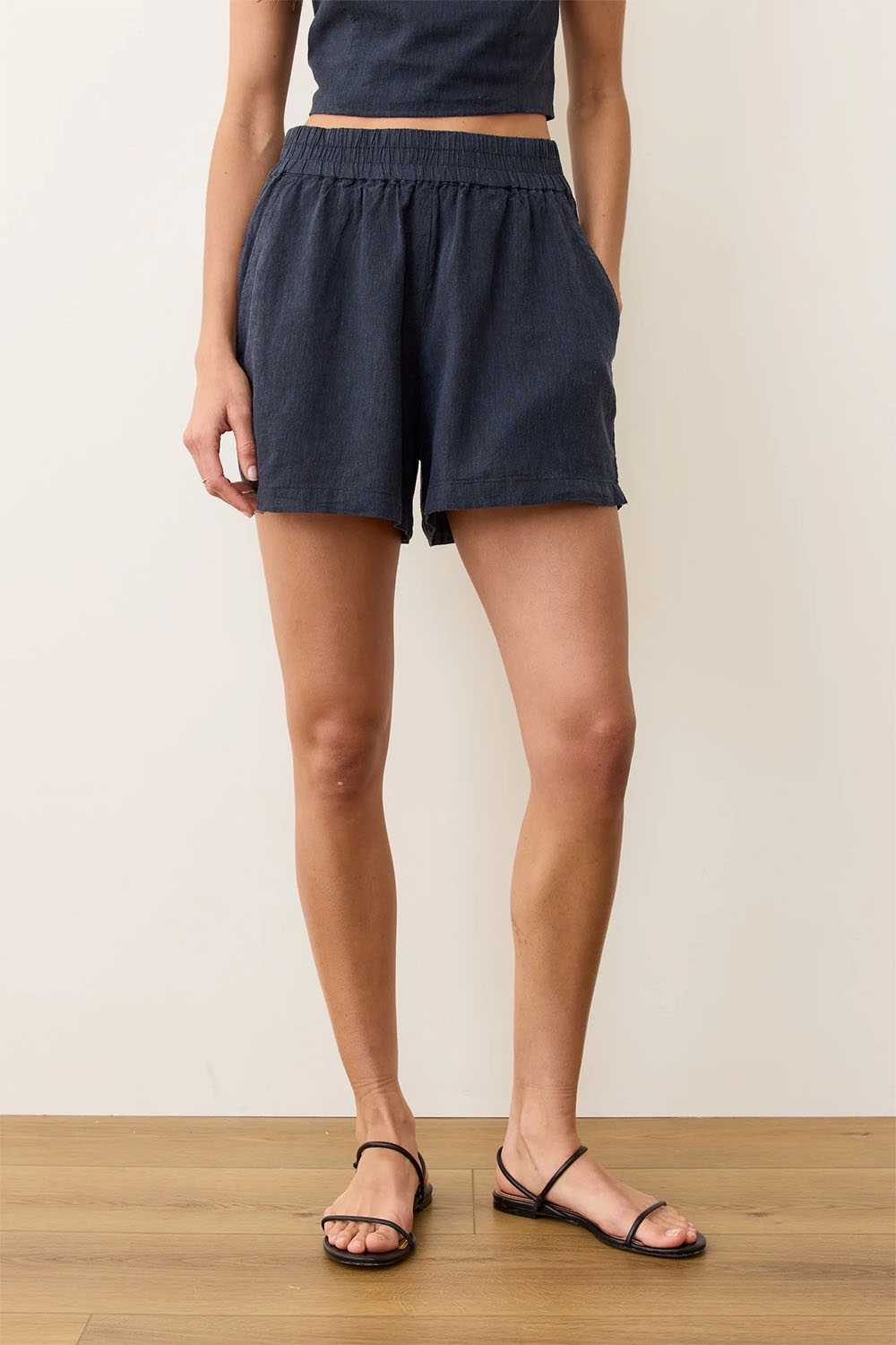 Marine Layer - Allison Hemp Short - India Ink - Front