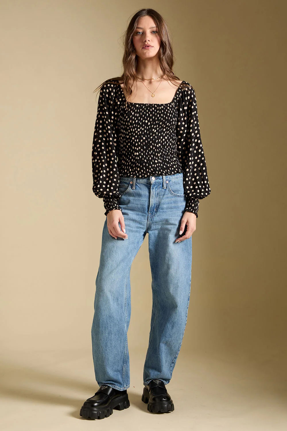 Saltwater Luxe Petra Top in Midnight — Full-body view