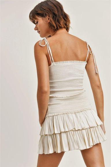 Reset by Jane - Silky Amore Skirt - Cream. - Back