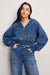 Good American - Jeanius Zip Up Hoodie - Indigo - Plus Front