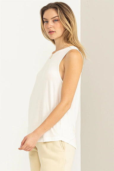 Double Zero - Sleeveless Tank Top - Off White - Side